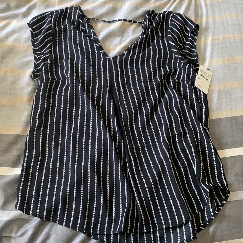 Brand new black white rope cap sleeve